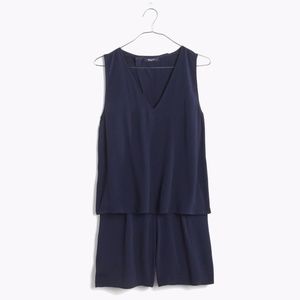 Madewell Navy Blue Overlay Romper / Jumpsuit Sz. M